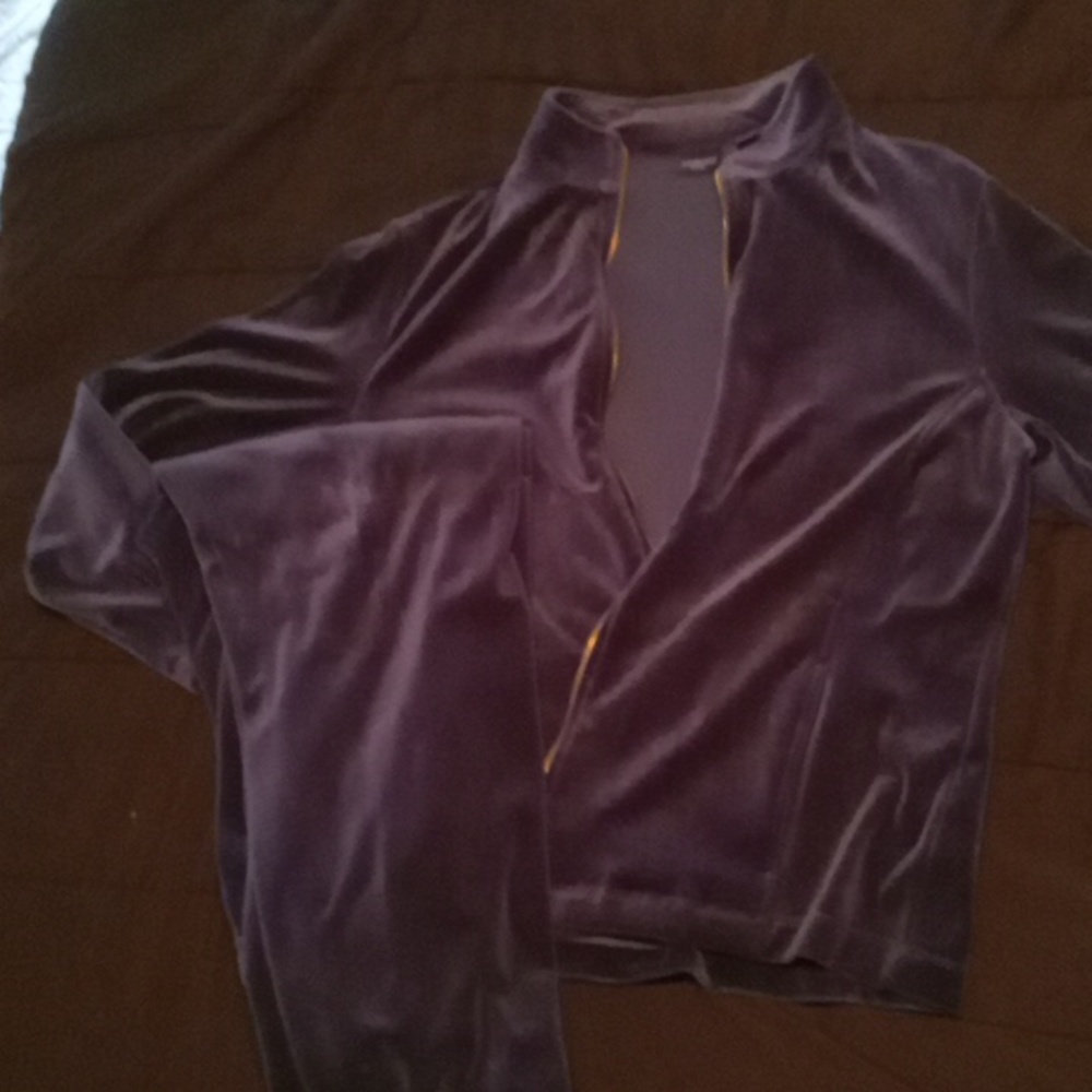 Dark blue velvet tracksuit